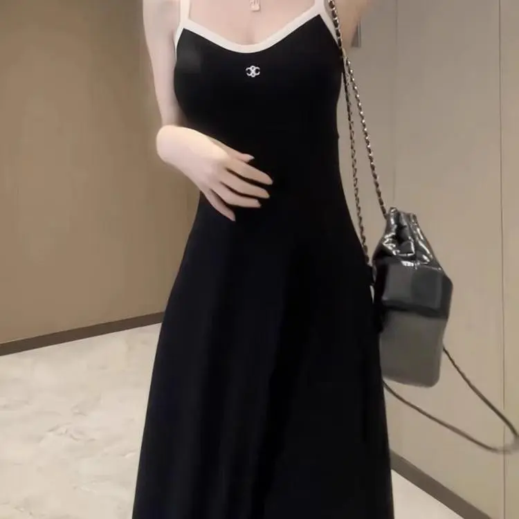 DOKZB Slip Dresses Women's Black-4