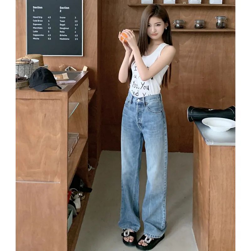 DOKZB Spring And Summer Jeans Women's Blue-5