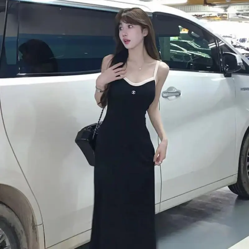 DOKZB Slip Dresses Women's Black-2