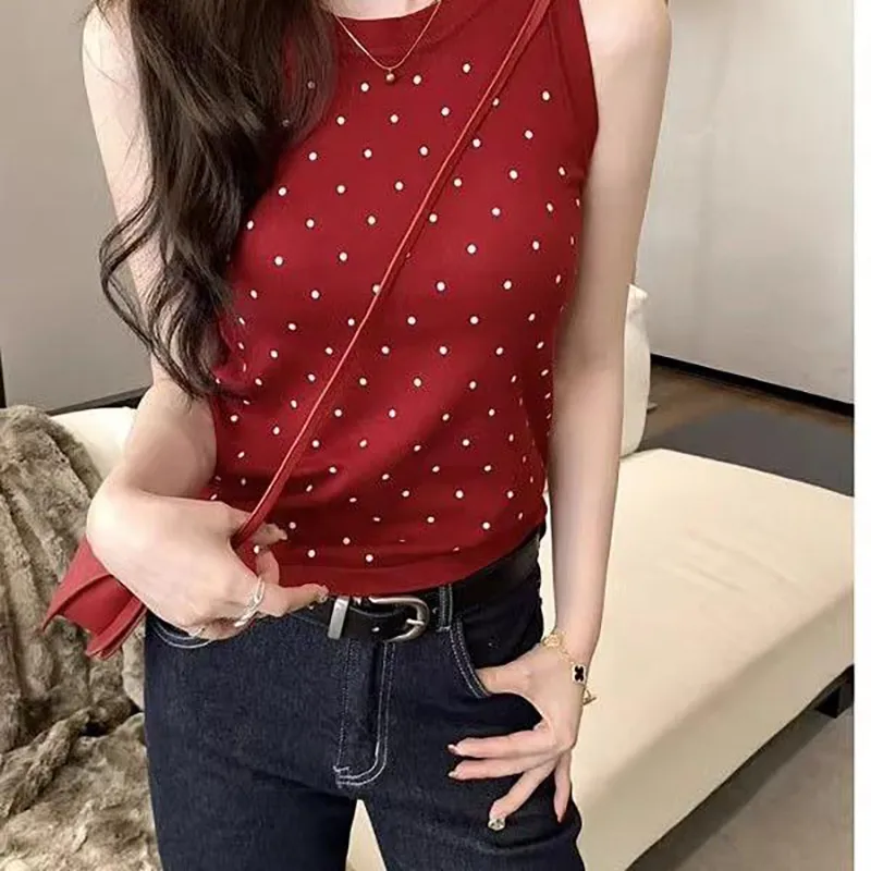DOKZB Tank Tops Women's Red-5
