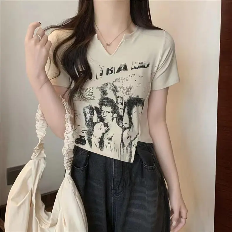 DOKZB T Shirts Women's Apricot-4