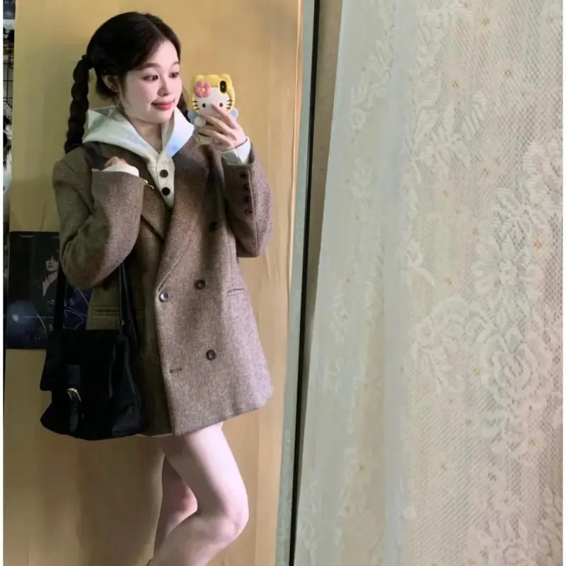 DOKZB Long Sleeved Dress Women's White Gray-3