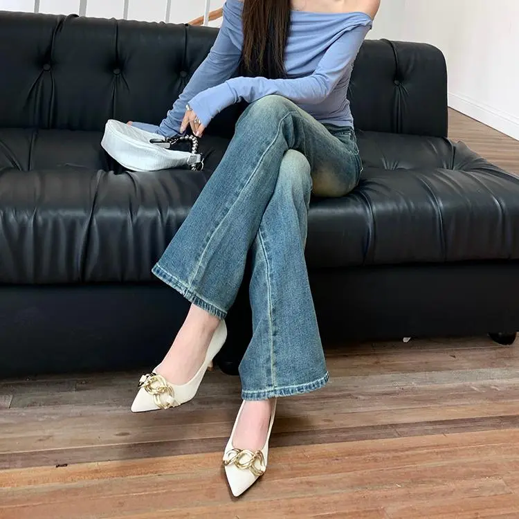 DOKZB Spring And Summer Jeans Women's Blue-3