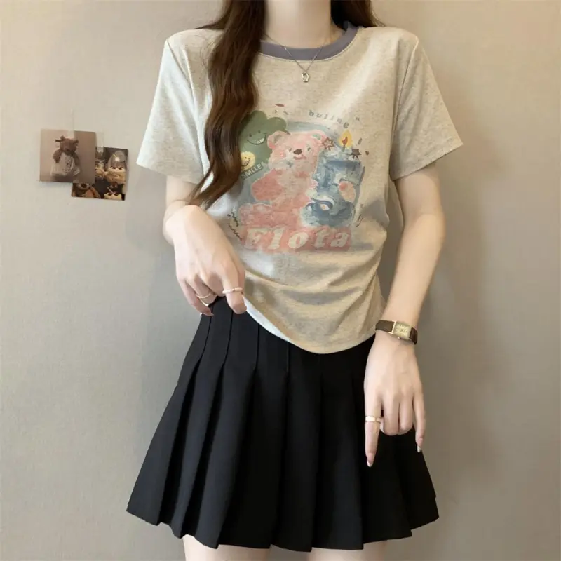 DOKZB T Shirts Women's Heather Gray-6