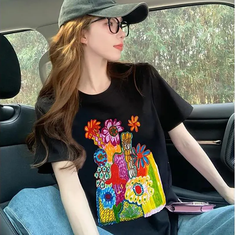 DOKZB T Shirts Women's Black-4