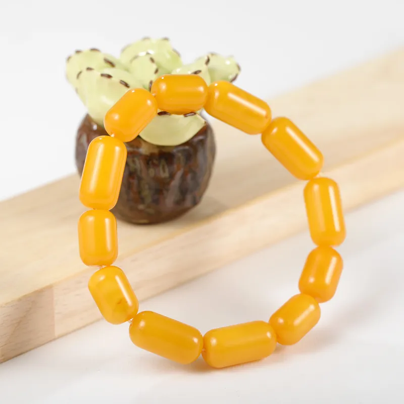 S&A Amber Beeswax Fine Jade Bracelets Women's-1