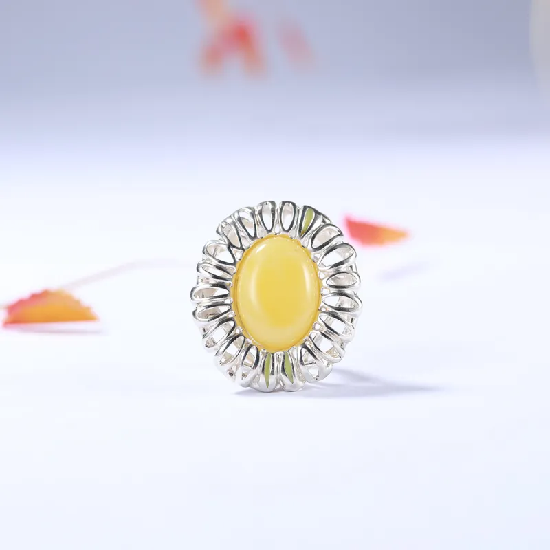 S&A Amber Beeswax Rings Women's-2
