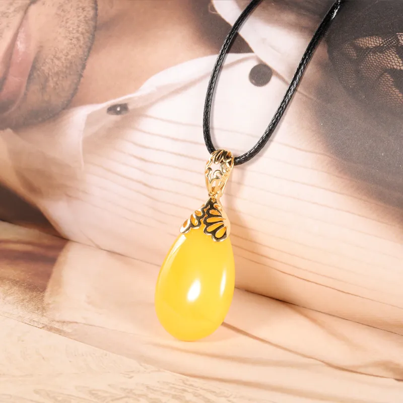 S&A S925 Silver Amber/Beeswax Necklaces Women's-1