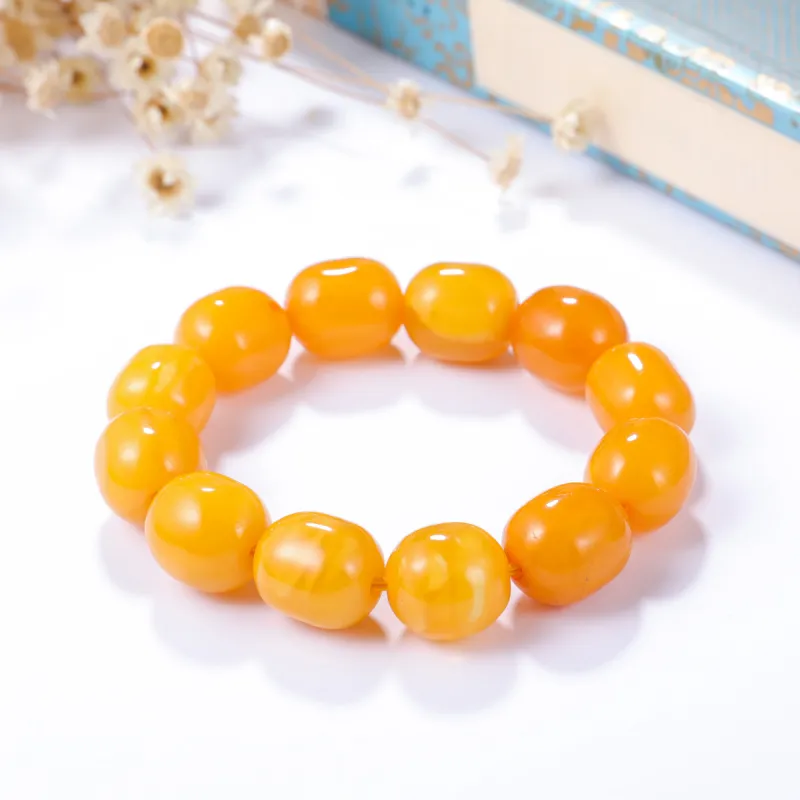 S&A Amber Beeswax Bracelets Unisex-2