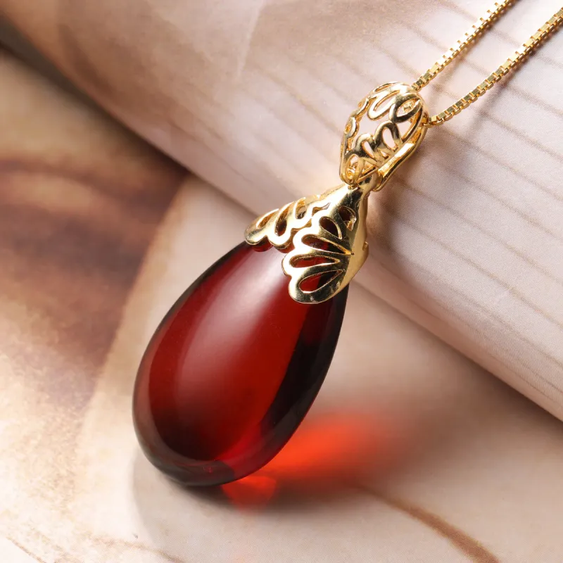 S&A S925 Silver Amber/Beeswax Necklaces Women's-4