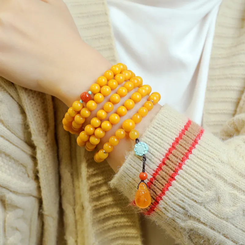 S&A Amber Beeswax Fine Jade Bracelets Women's-4