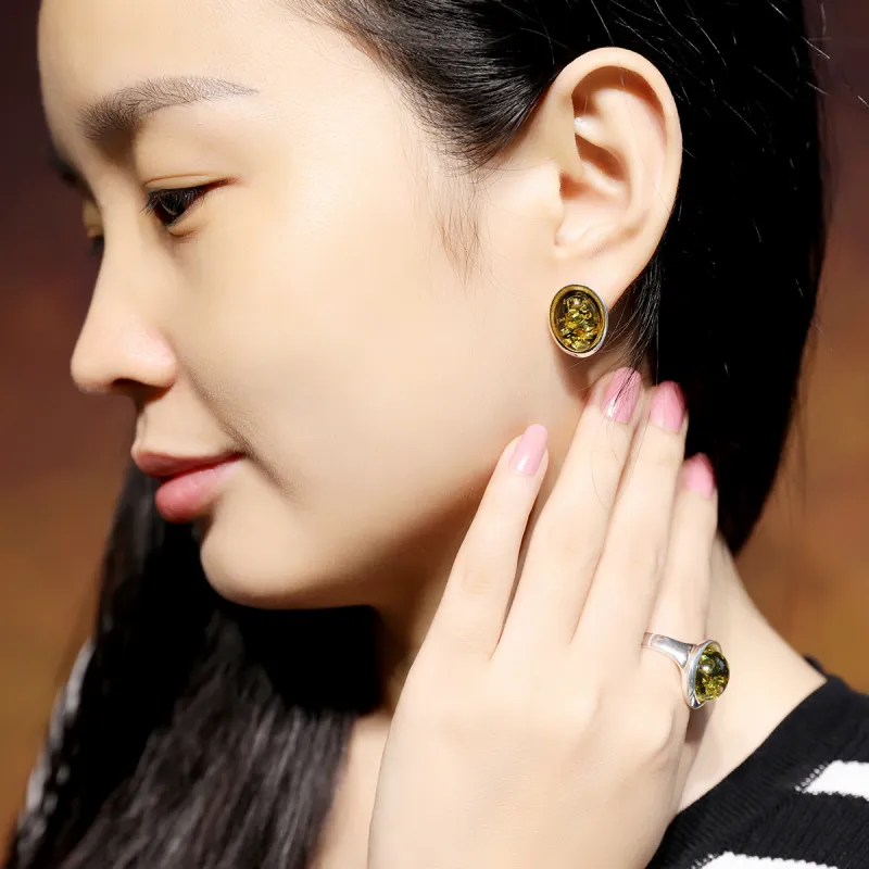 S&A S925 Silver Stud Earrings Women's-4