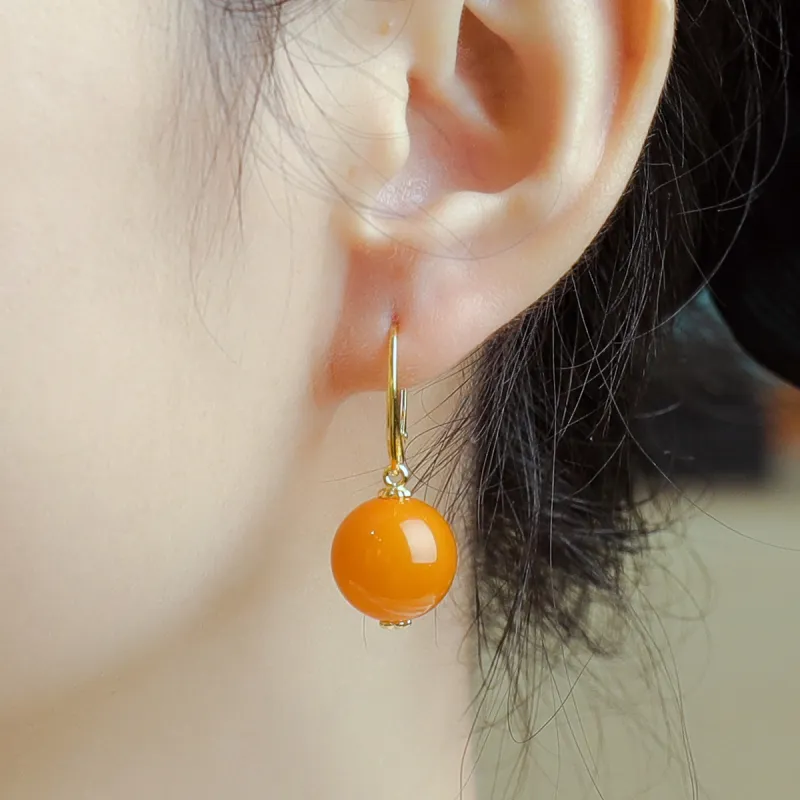 S&A Amber Beeswax Earrings Women's-4