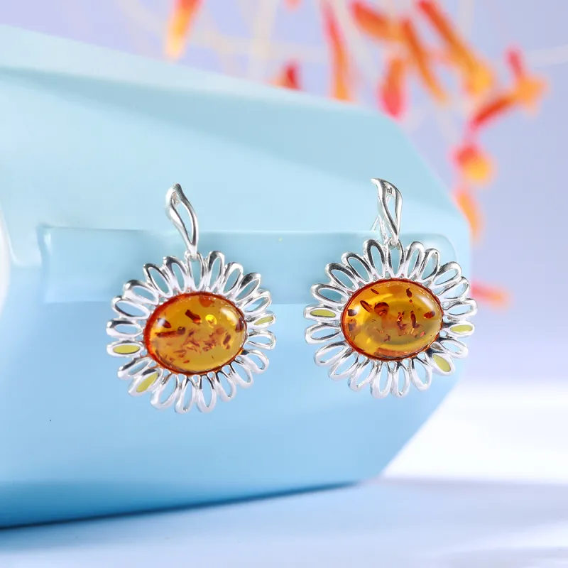 S&A Amber Beeswax Earrings Women's-1