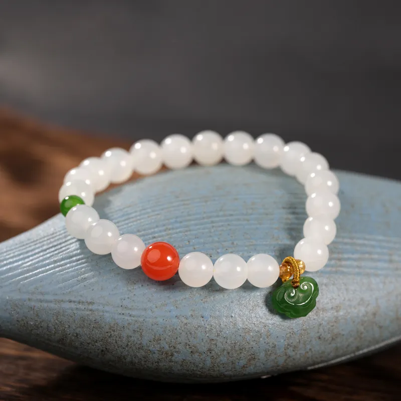 S&A Hetian Jade Bracelets White Jade Women's-3