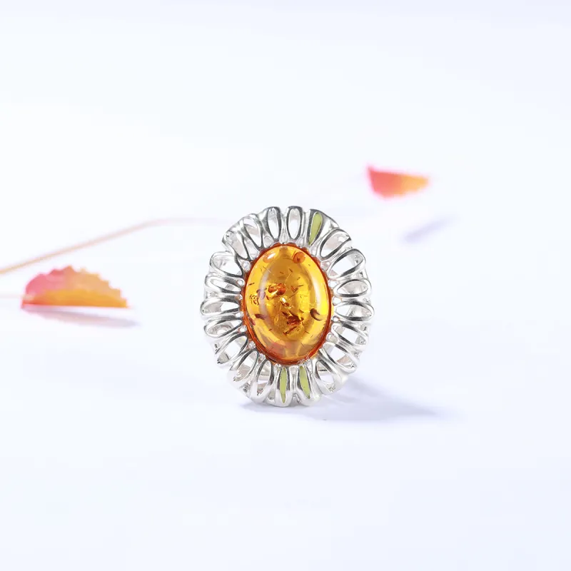S&A Amber Beeswax Rings Women's-7