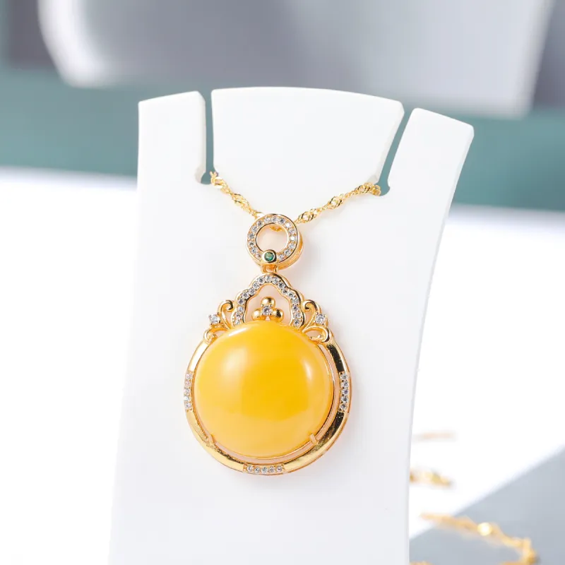 S&A Amber Beeswax Necklaces Women's-1
