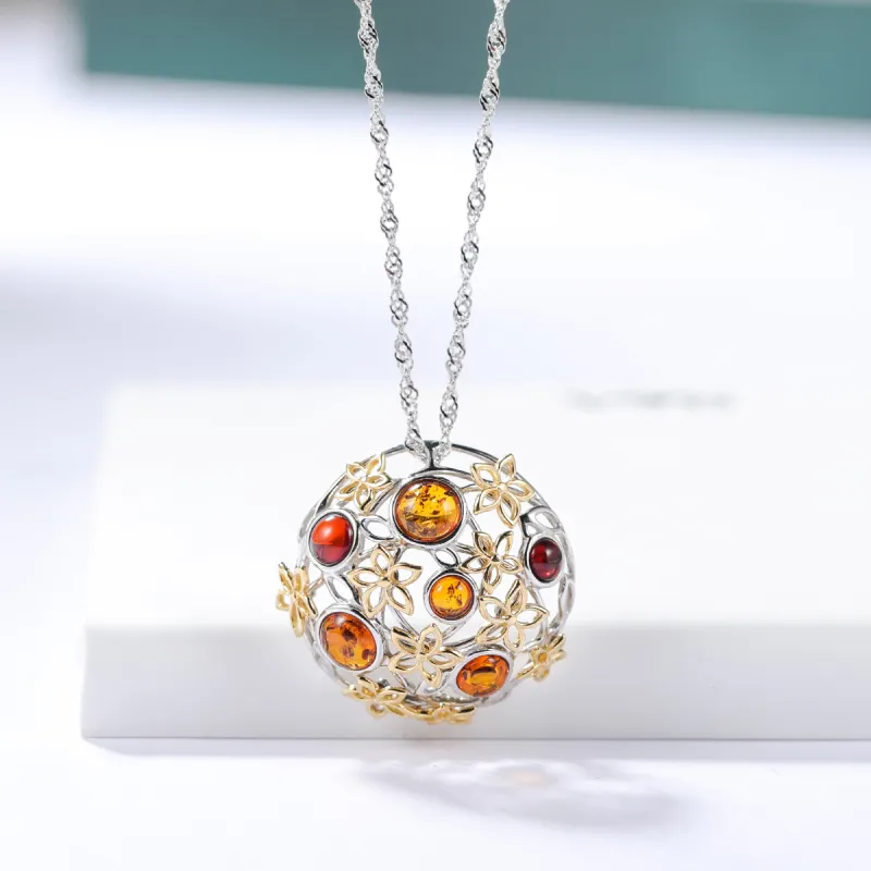 S&A Amber Fine Jade Necklaces Women's-1