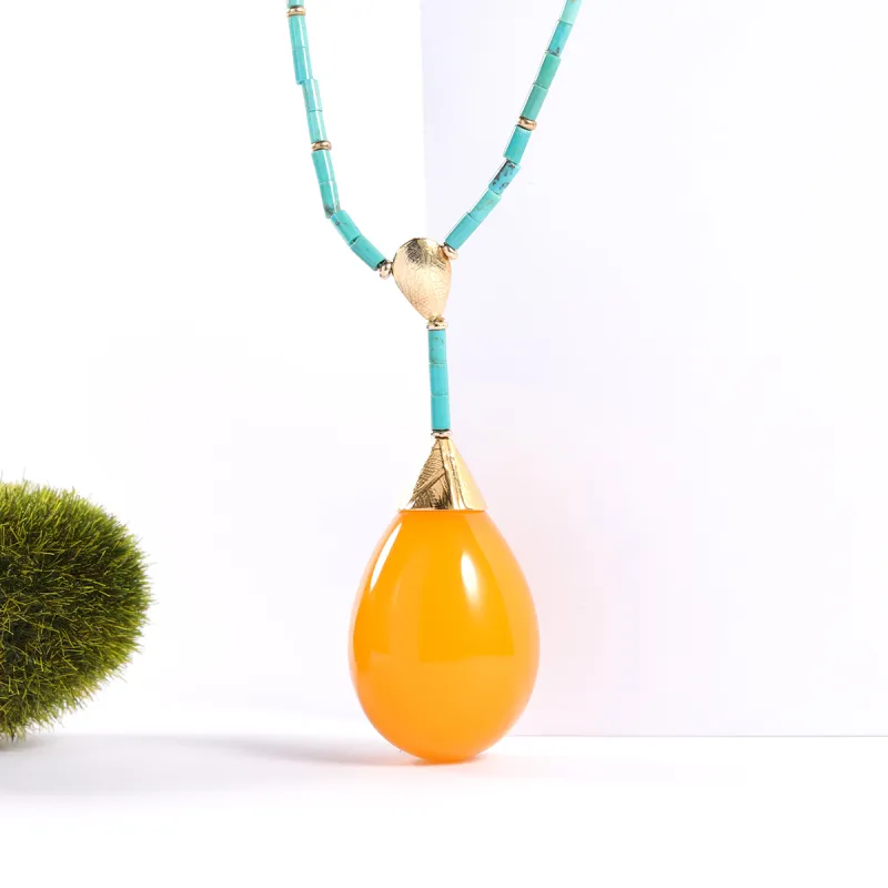 S&A S925 Silver With Amber Beeswax Inlay Fine Jade Necklaces Women's-1