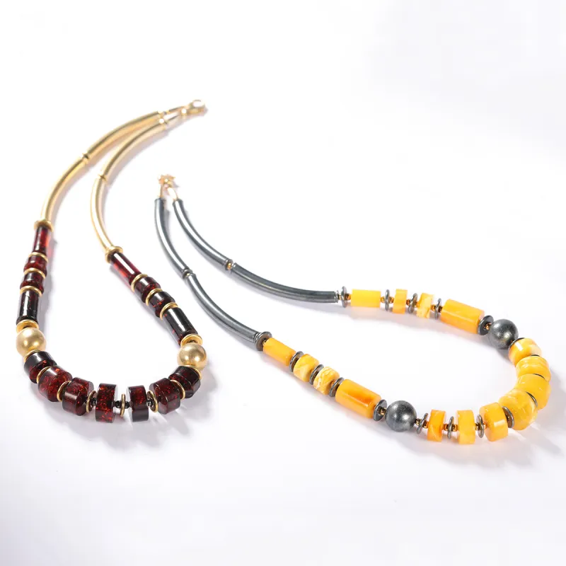 S&A Blood Amber Beeswax S925 Silver Fine Jade Necklaces Women's-2
