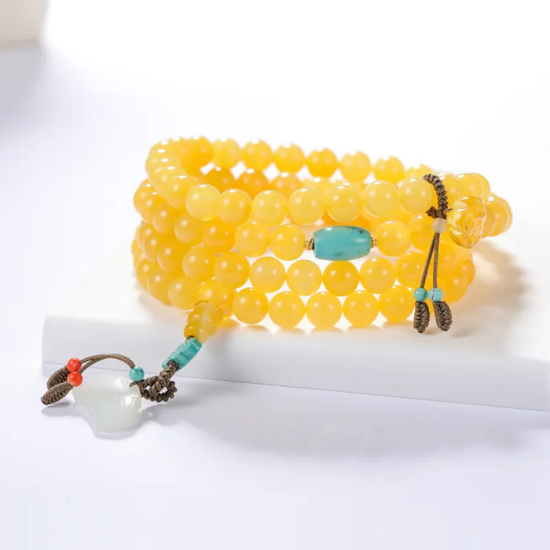 S&A Amber Beeswax Fine Jade Bracelets Women's-2