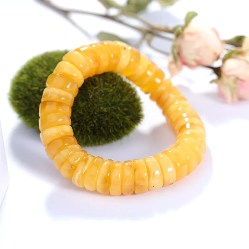 S&A Amber Beeswax Fine Jade Bracelets Unisex-1