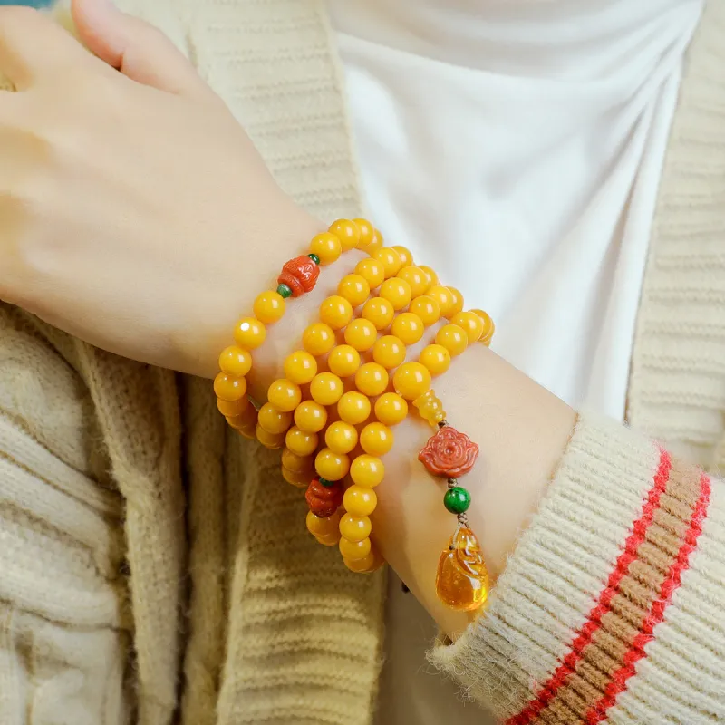 S&A Amber Beeswax Jade Bracelets Women's-4