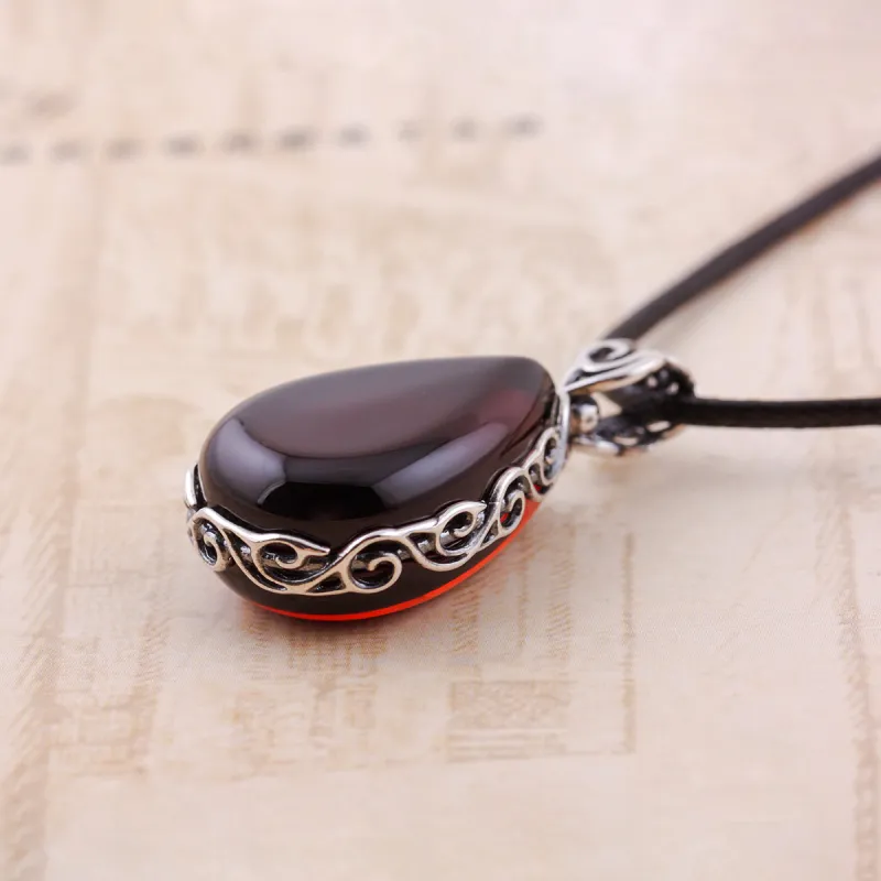 S&A S925 Silver With Amber Fine Jade Necklaces Women's-4