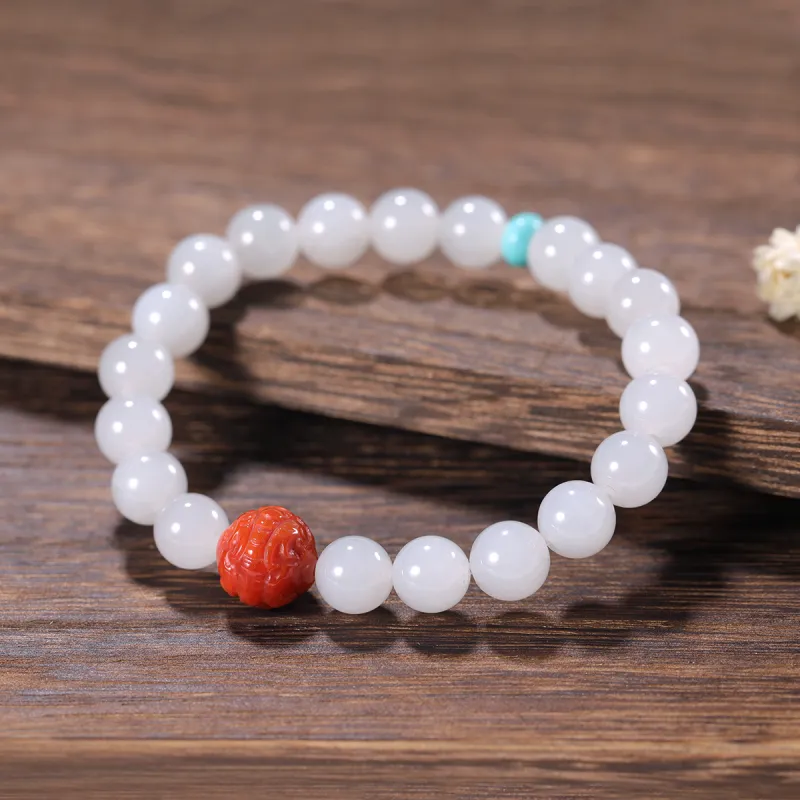 S&A Hetian Jade Bracelets White Jade Women's-3