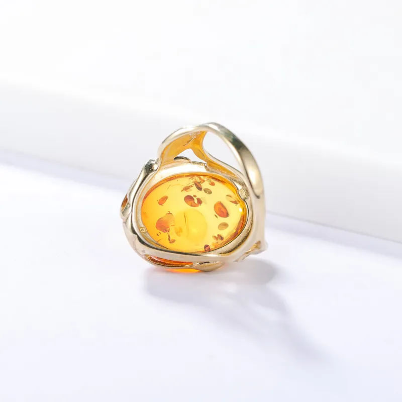 S&A S925 Silver With Amber Fine Jade Rings Women's-13