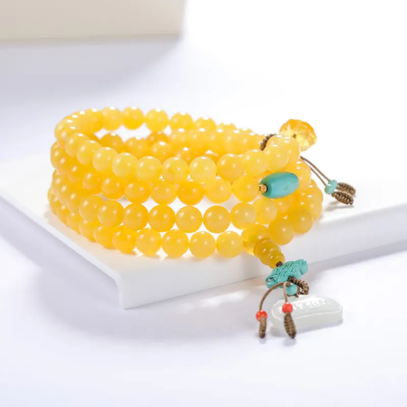 S&A Amber Beeswax Fine Jade Bracelets Women's-1