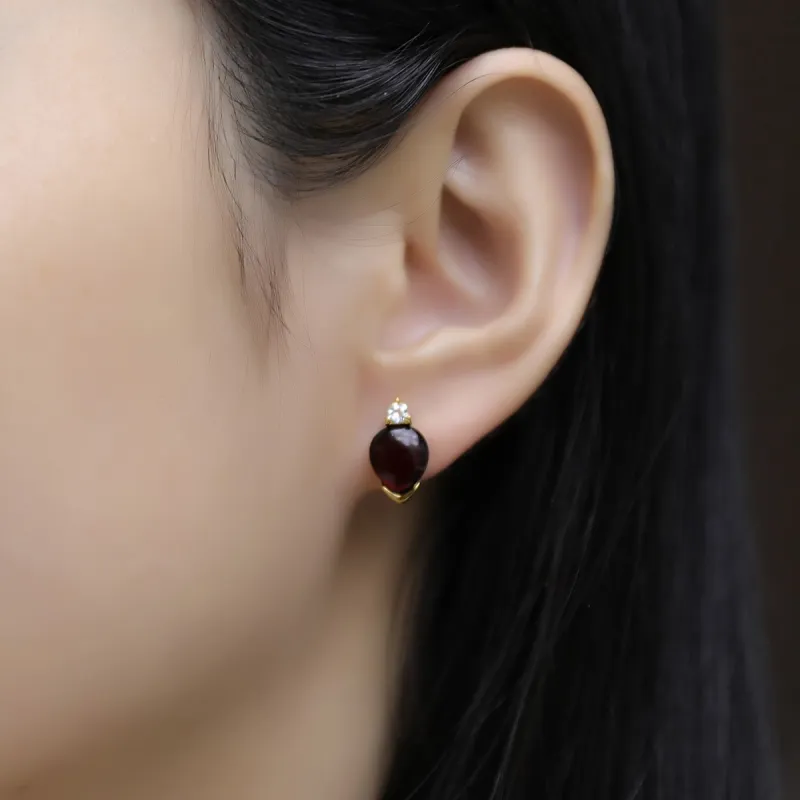 S&A S925 Silver With Amber Beeswax Inlay Stud Earrings Women's-9