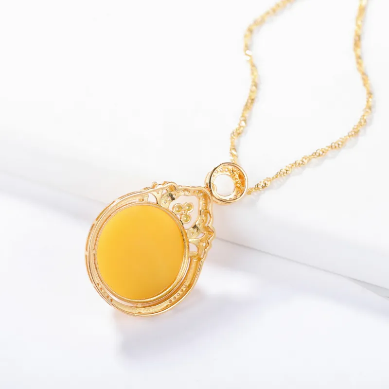 S&A Amber Beeswax Necklaces Women's-3