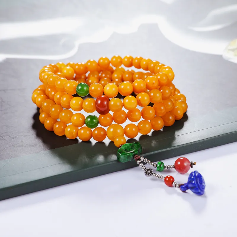 S&A Amber Beeswax Fine Jade Bracelets Women's-1
