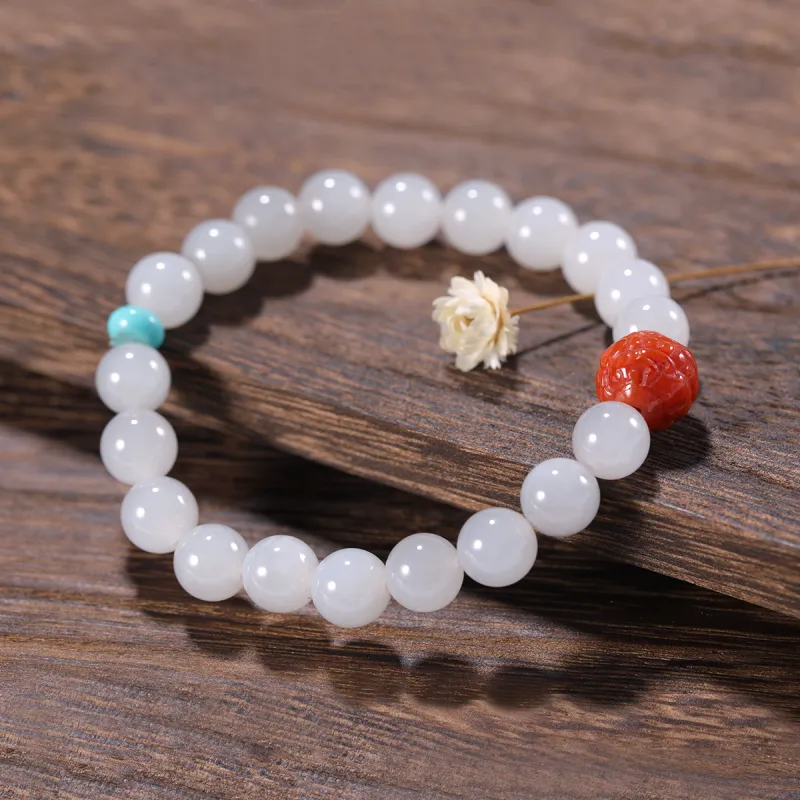 S&A Hetian Jade Bracelets White Jade Women's-2