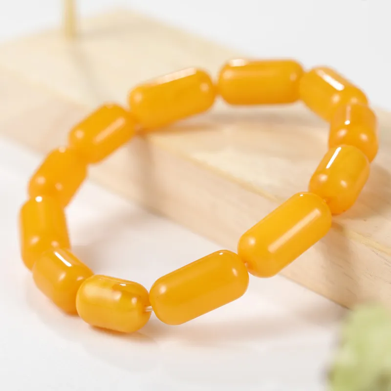 S&A Amber Beeswax Fine Jade Bracelets Women's-4