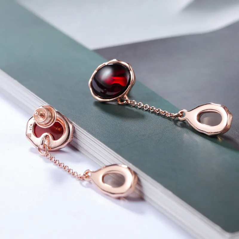 S&A S925 Silver Amber Earrings Women's-4