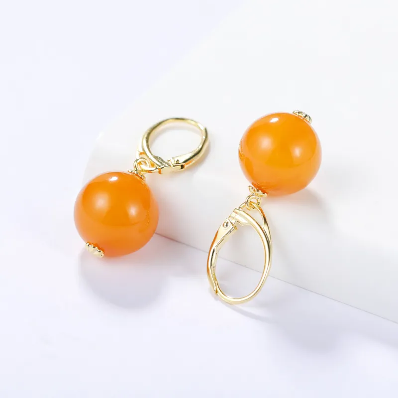 S&A Amber Beeswax Earrings Women's-2