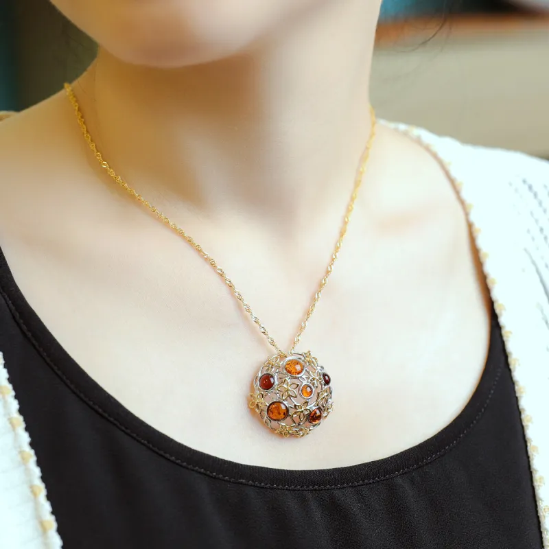 S&A Amber Fine Jade Necklaces Women's-4