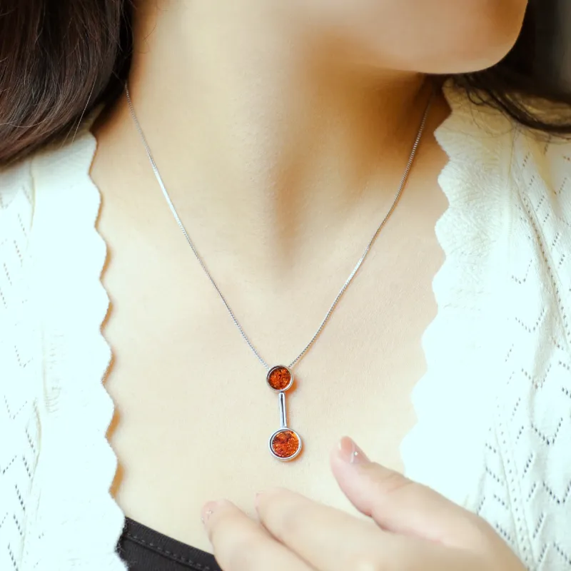 S&A S925 Silver Amber Fine Jade Necklaces Women's-1