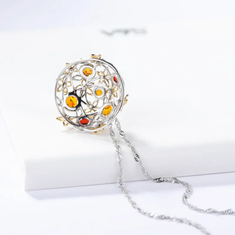 S&A Amber Fine Jade Necklaces Women's-3