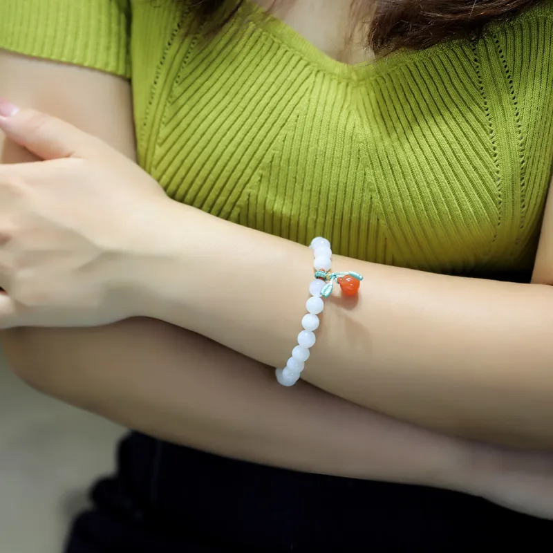 S&A Hetian Jade Bracelets White Jade Women's-4