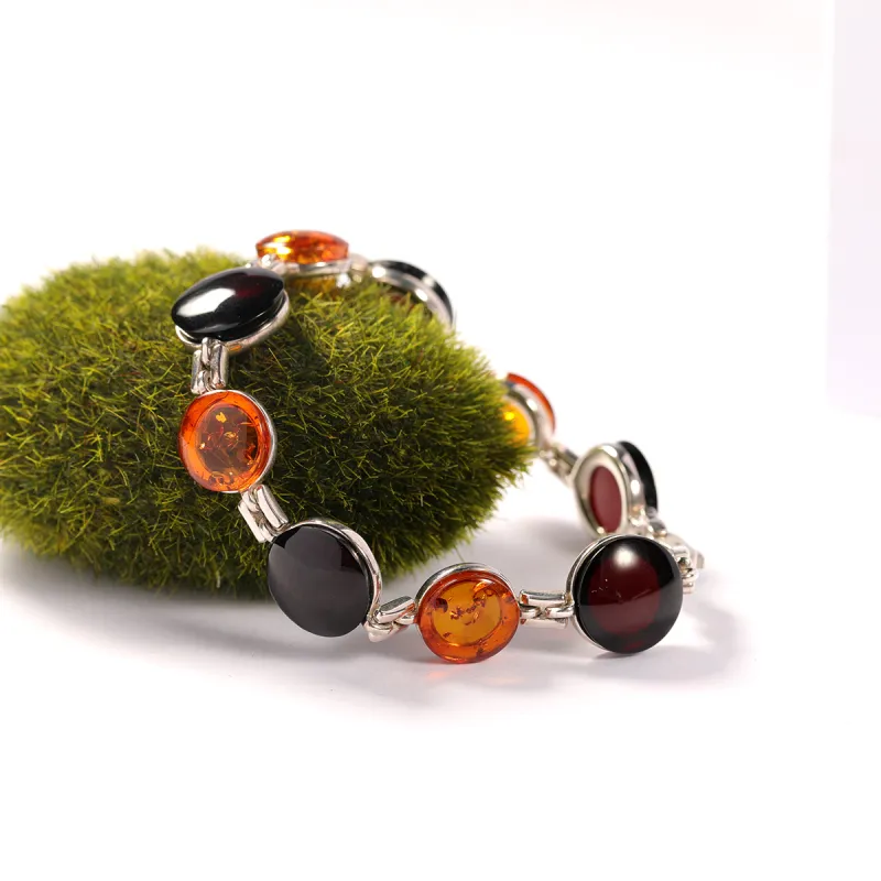 S&A S925 Silver Amber Bracelets Women's-2