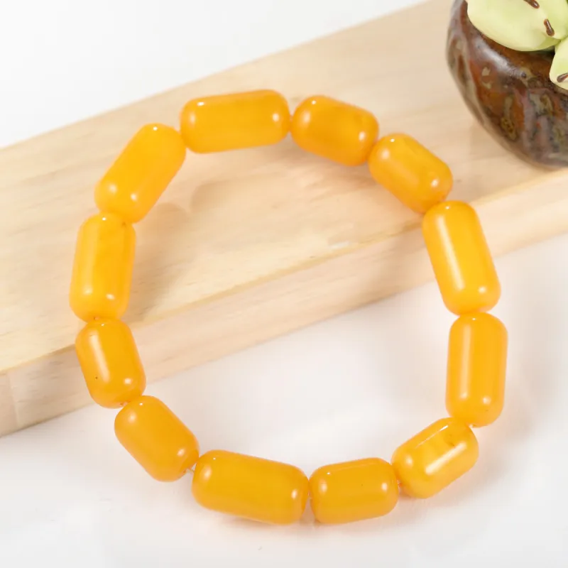 S&A Amber Beeswax Fine Jade Bracelets Women's-2