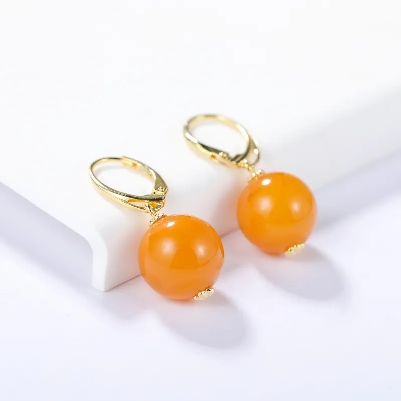 S&A Amber Beeswax Earrings Women's-1