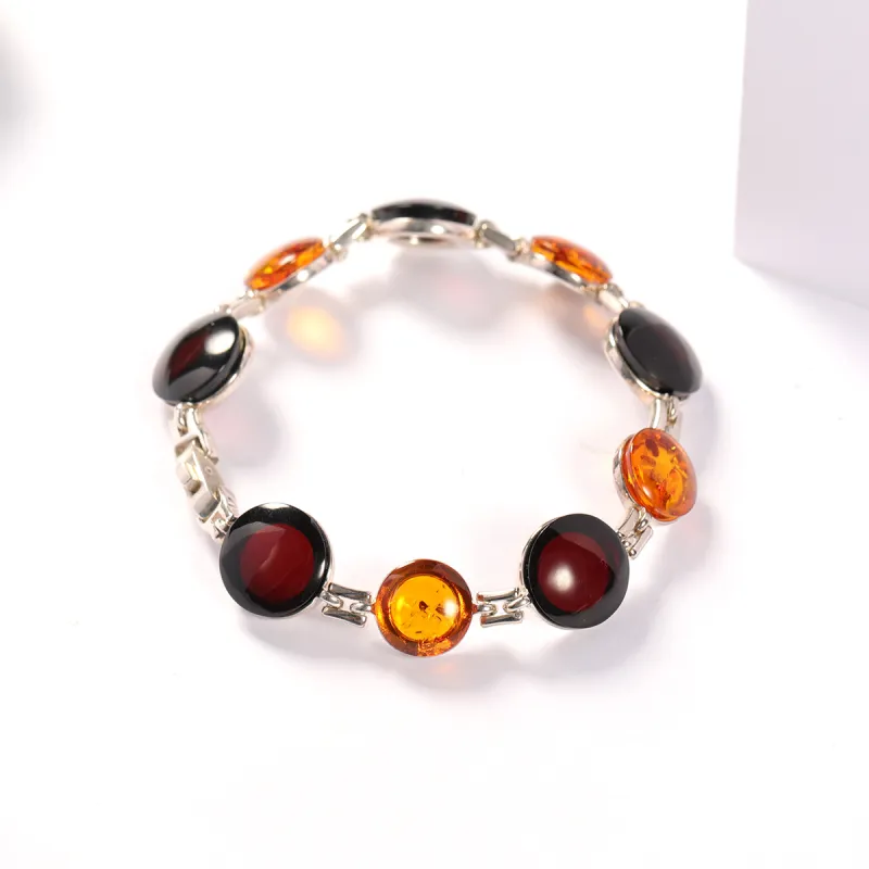 S&A S925 Silver Amber Bracelets Women's-1