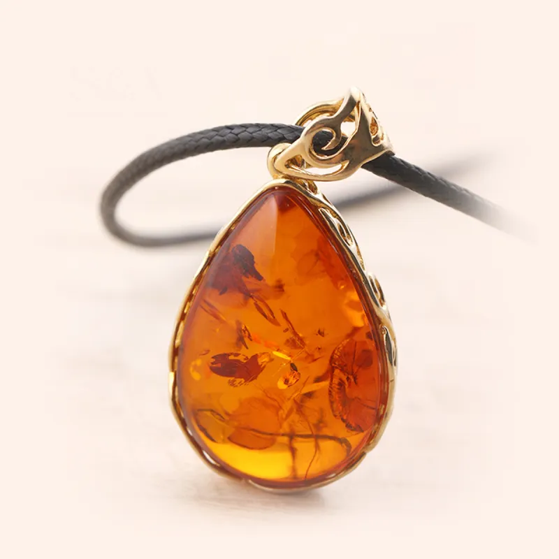 S&A S925 Silver With Amber Fine Jade Necklaces Women's-6