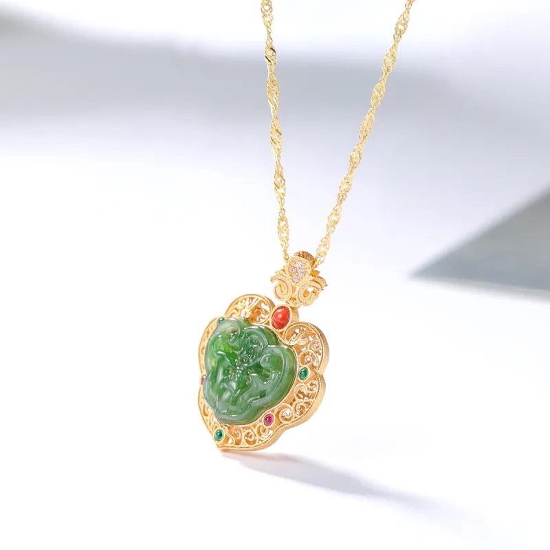 S&A Hetian Jade Necklaces Jasper Women's-2