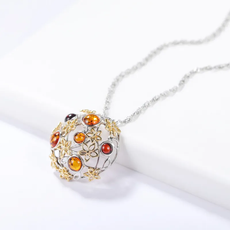 S&A Amber Fine Jade Necklaces Women's-2