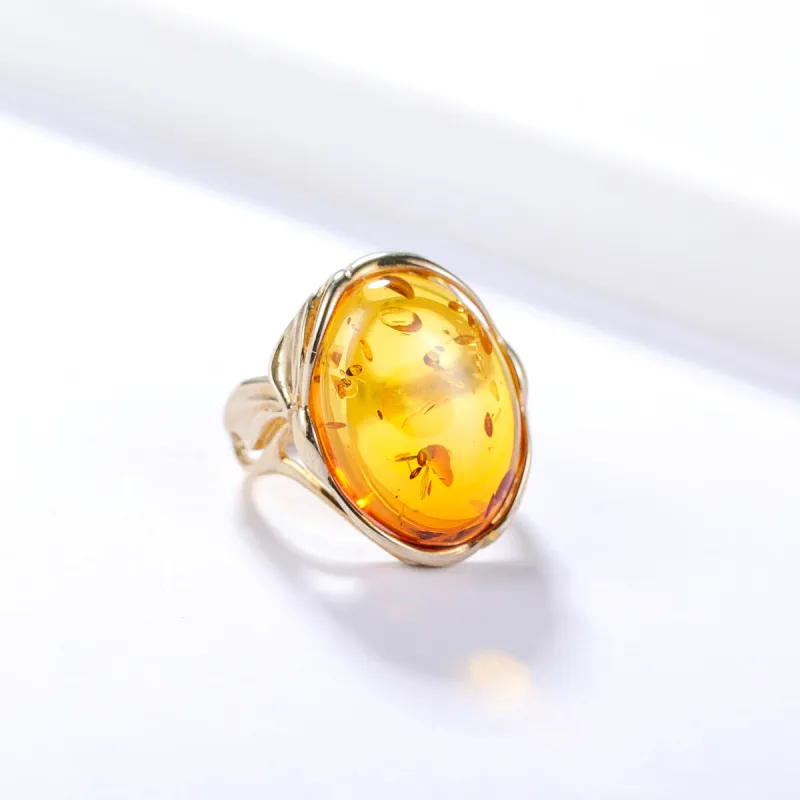 S&A S925 Silver With Amber Fine Jade Rings Women's-11